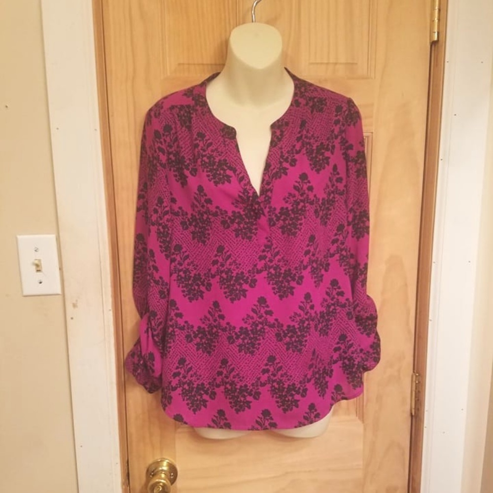 Purple & Black Floral Top - Picture 2 of 6